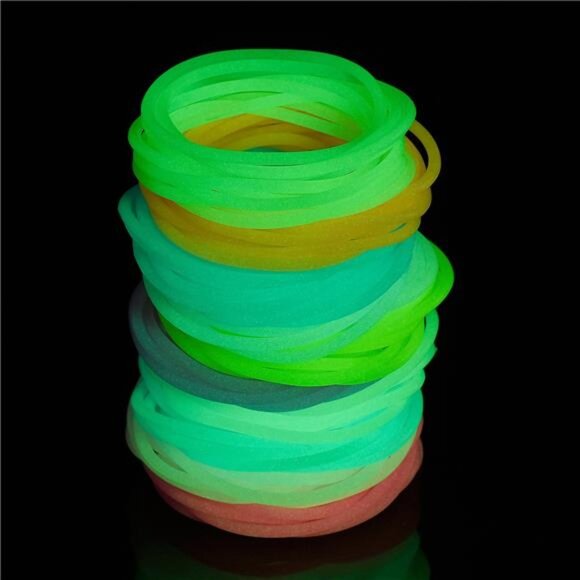 Multicolor Silicone Jelly Bracelets Hair Ties for Girls Women, 100 Pieces - Picture 4 of 7